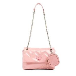 Betsey Johnson Twist Lock Heart Quilted Convertible Crossbody Bag
